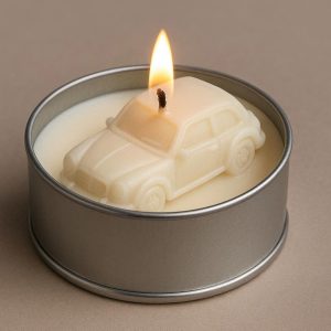 Soy Wax Car Candle in a Metallic Holder