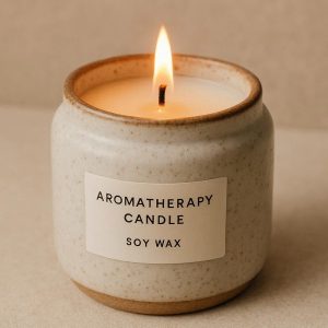 Soy Wax Aromatherapy Candle in a Ceramic Jar
